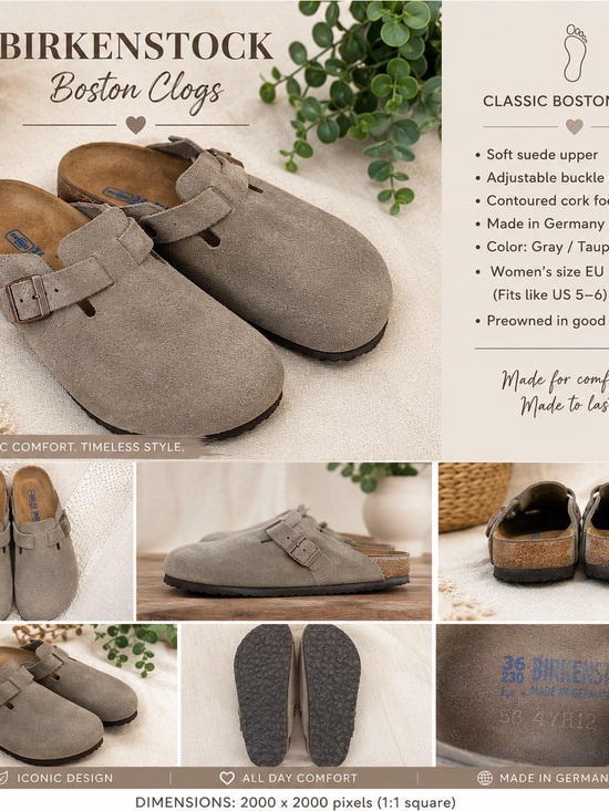 Birkenstock Shoes - Betula by Birkenstock Boston Clogs Suede Beige Mules Women 6 EU 36 Soft Comfort
